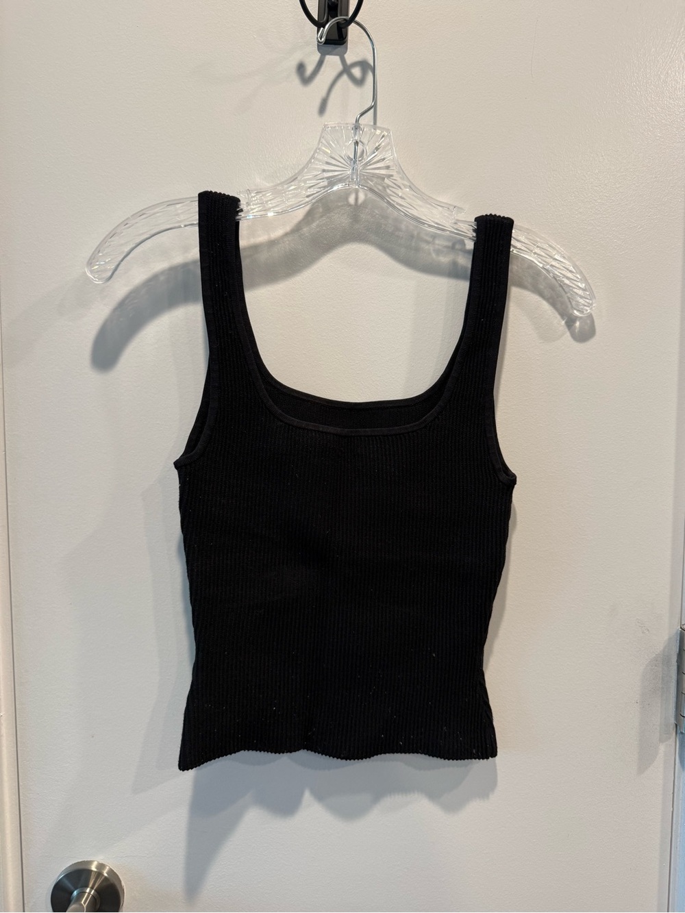 Babaton Black Ribbed Square-Neck Tank - Picture 3 of 4